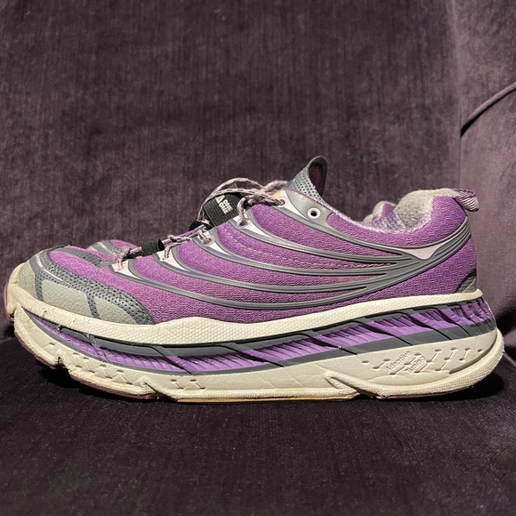 Hoka One One Shoes Hoka One One Stinson Tarmac Purple Laceup Road